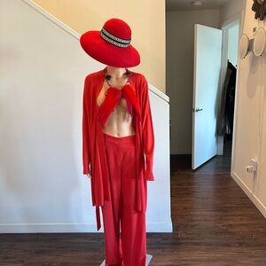 Elegant Red chasmere and silk   Women's cardigan